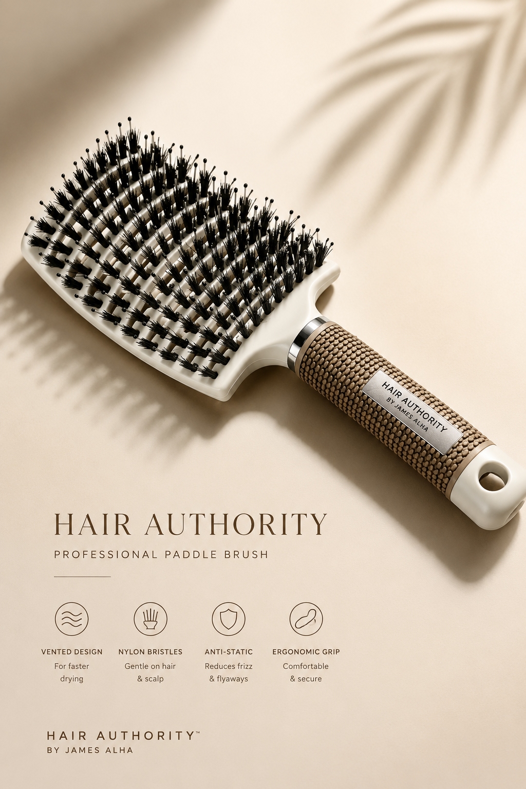 Hair Authority™ Professional Paddle Brush